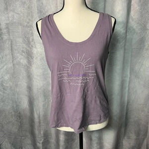 Beachbody Be Your Best Sun & Waves Purple Racerback Tank - size medium